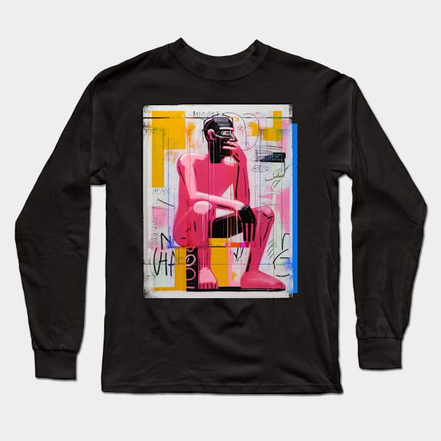 man thinking of colors Long Sleeve T-Shirt by bulografik